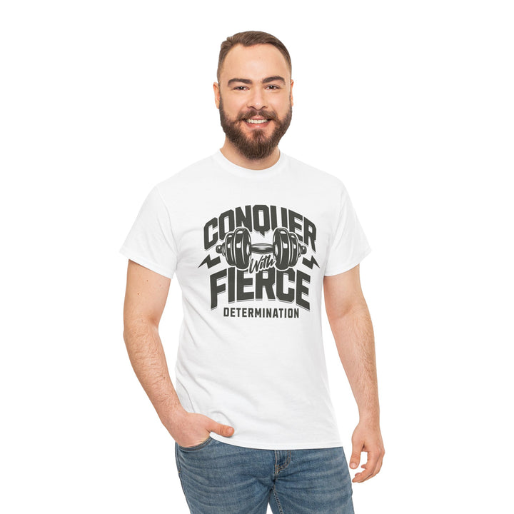 Fierce Determination Fitness Tee - Unisex Heavy Cotton T-Shirt