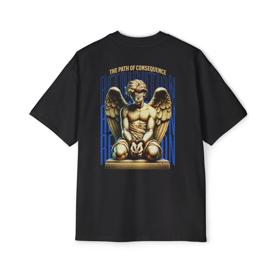 Men's Heavy Oversized Tee - Retro Angel Design - Perfect for Casual Wear & Gifts