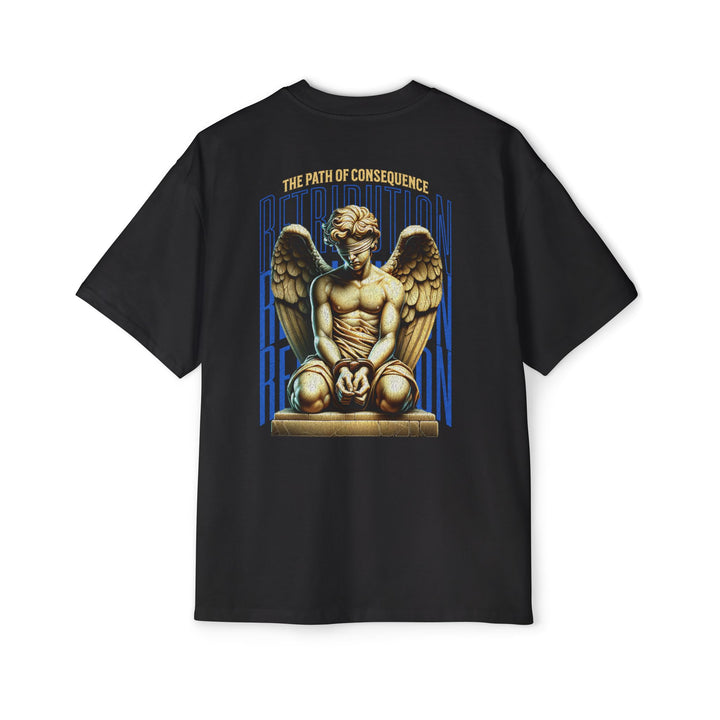Men's Heavy Oversized Tee - Retro Angel Design - Perfect for Casual Wear & Gifts
