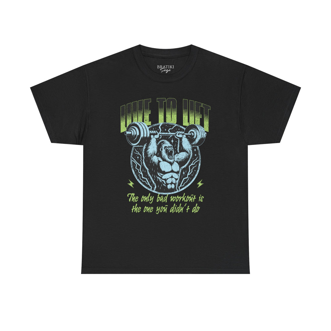 Live to Lift Unisex Heavy Cotton Tee - Motivational Gym Shirt for Fitness Enthusiasts