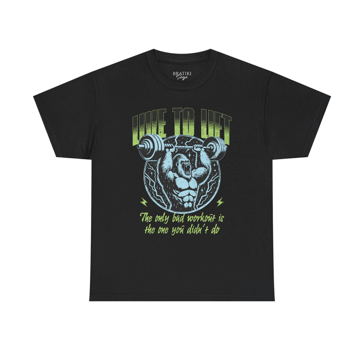 Live to Lift Unisex Heavy Cotton Tee - Motivational Gym Shirt for Fitness Enthusiasts