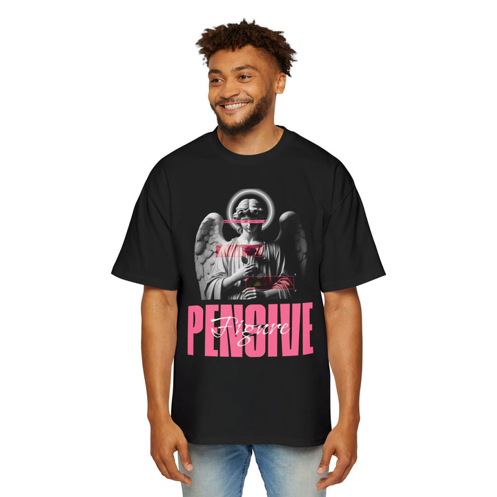 Men's Heavy Oversized Tee - 'Perceive Desire' Graphic T-Shirt for Trendsetters