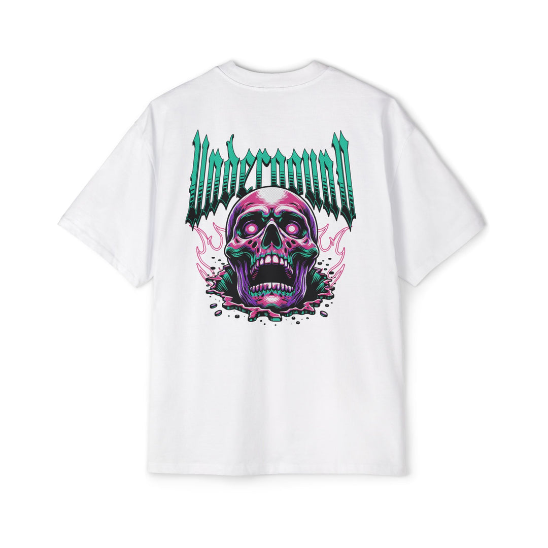 Men's Heavy Oversized Tee - Edgy Skull Graphic T-Shirt for Casual Wear