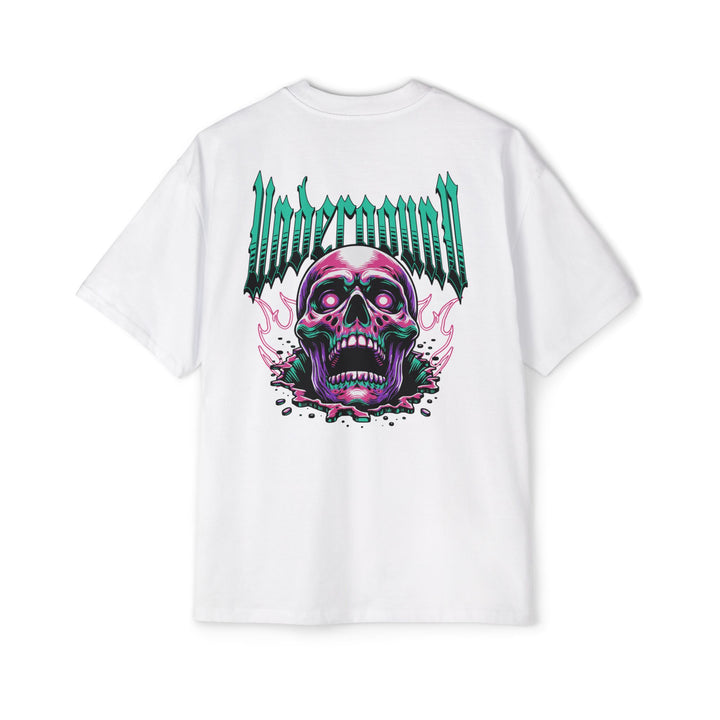 Men's Heavy Oversized Tee - Edgy Skull Graphic T-Shirt for Casual Wear