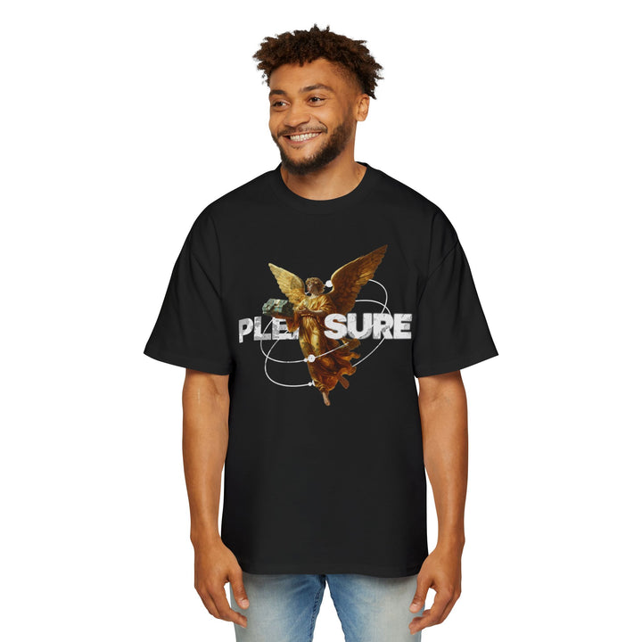 Men's Heavy Oversized Tee - "PLZ SURE" Graphic T-Shirt