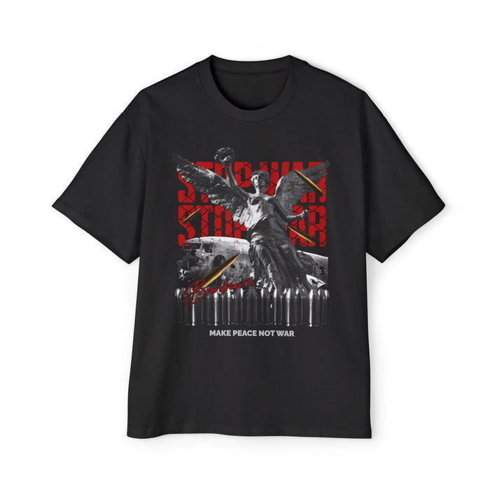 Men's Oversized Graphic Tee - "Make Peace Not War" Statement Shirt