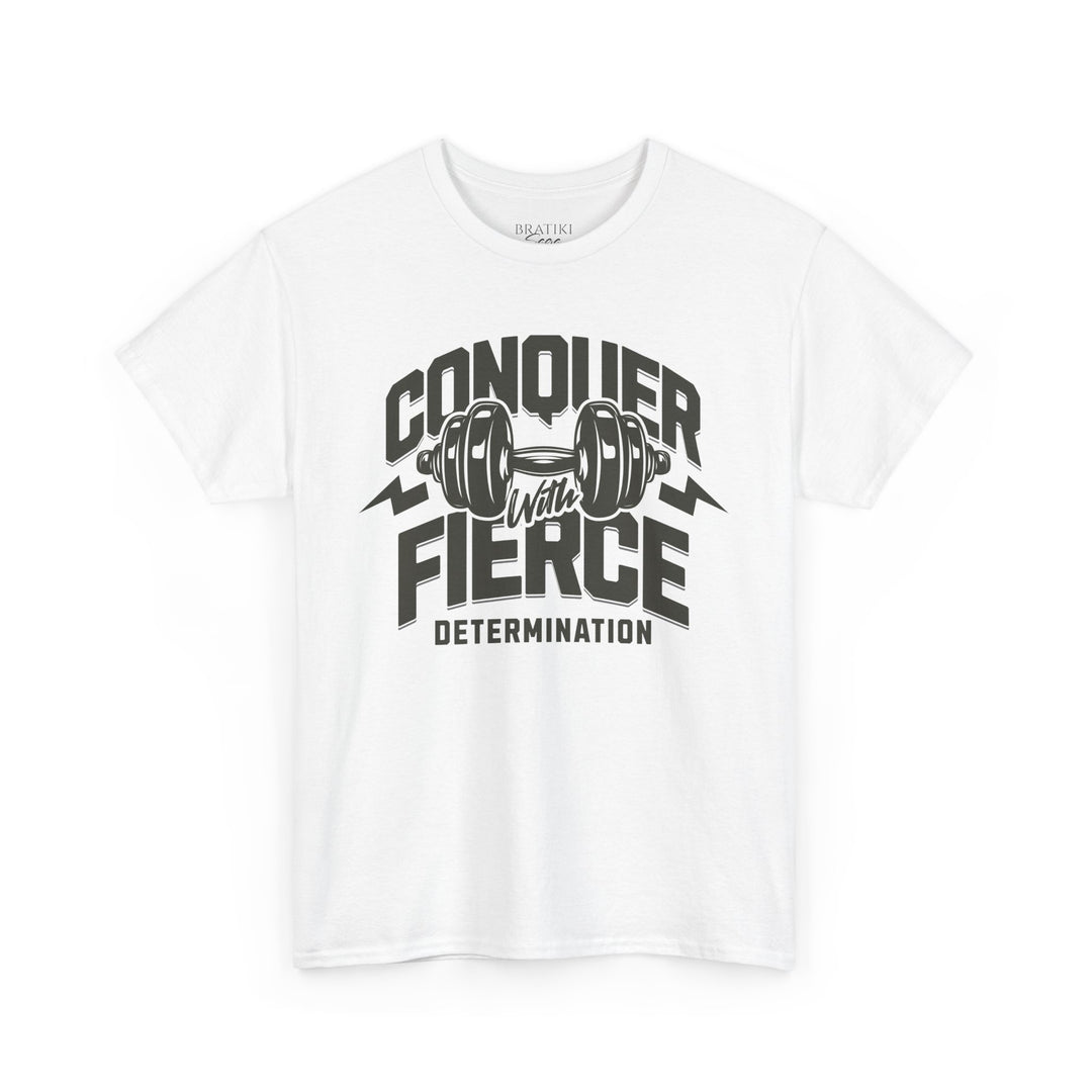 Fierce Determination Fitness Tee - Unisex Heavy Cotton T-Shirt