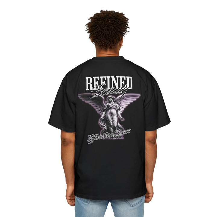 Men's Heavy Oversized Tee - Refined Beauty Graphic Shirt
