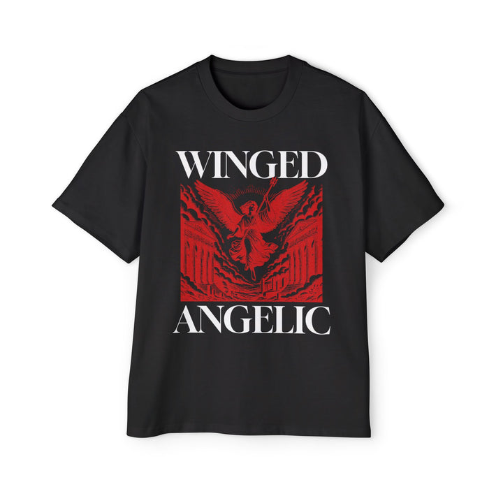 Men's Oversized Tee - Winged Angelic Graphic Shirt