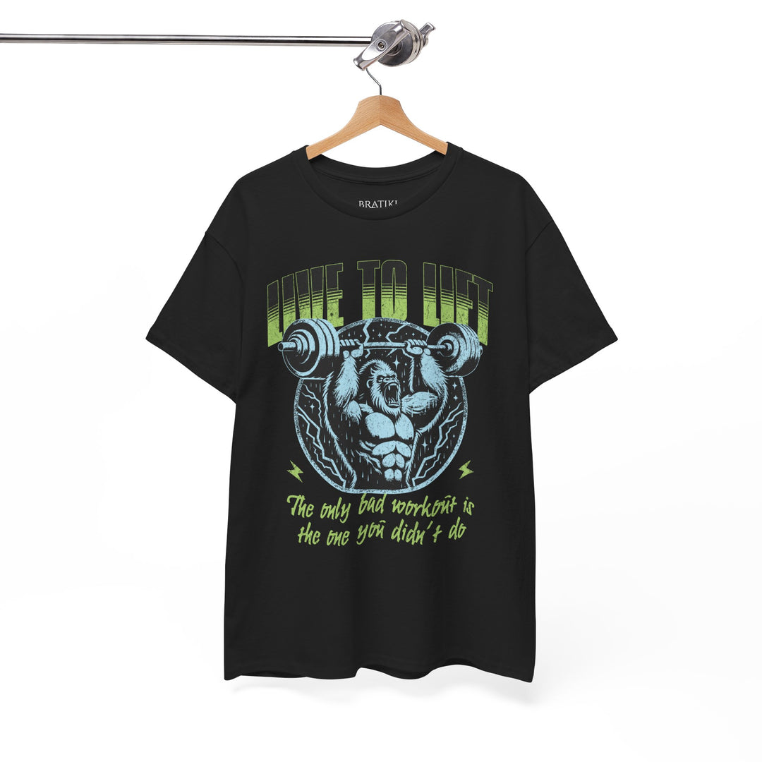 Live to Lift Unisex Heavy Cotton Tee - Motivational Gym Shirt for Fitness Enthusiasts
