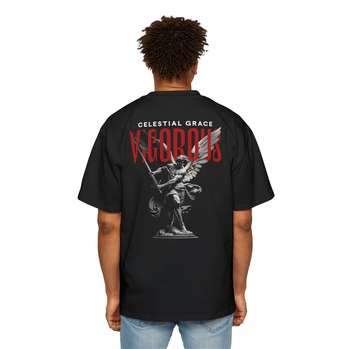 Celestial Grace Oversized Tee - Men's Graphic T-Shirt for Bold Style