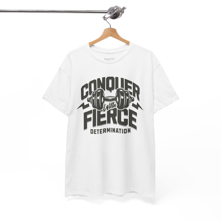 Fierce Determination Fitness Tee - Unisex Heavy Cotton T-Shirt