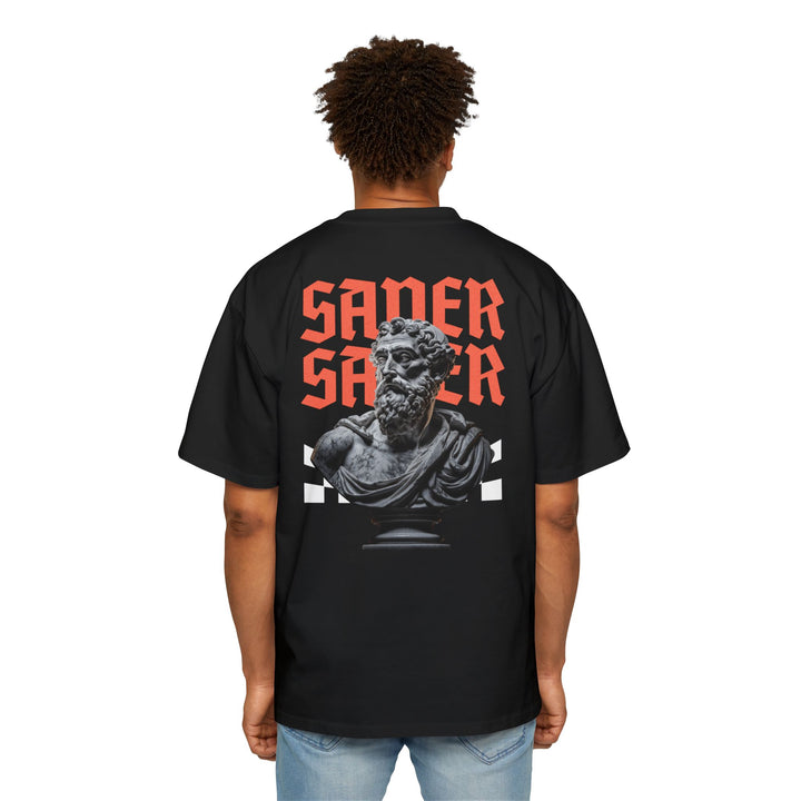 Men's Heavy Oversized Tee with Bold Graphic Design - Perfect for Casual Wear
