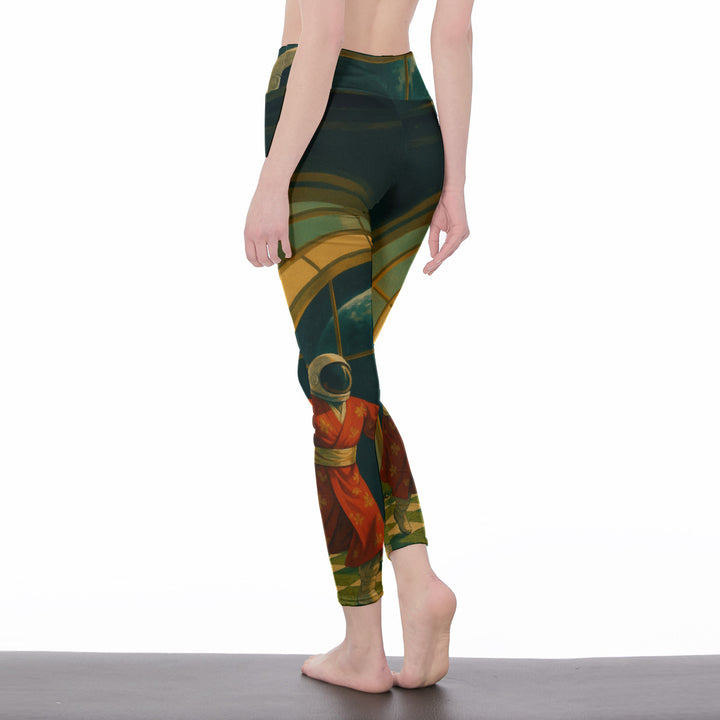 All-Over Print Women's High Waist Leggings | Side Stitch Closure