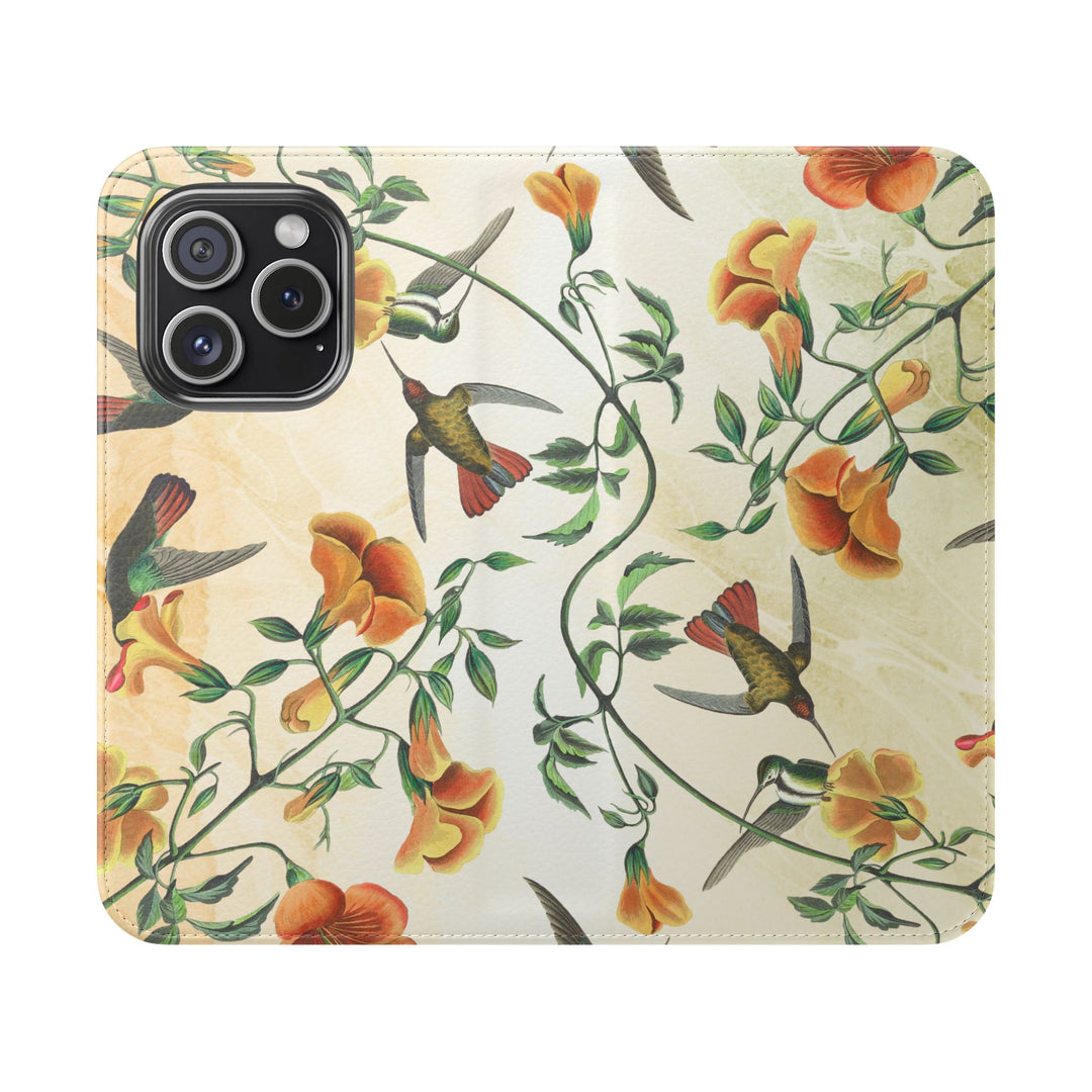 Colorful Hummingbird Flip Cases, Floral iPhone Wallet, Nature Phone Protection, Gifts for Her, Summer Style Accessories