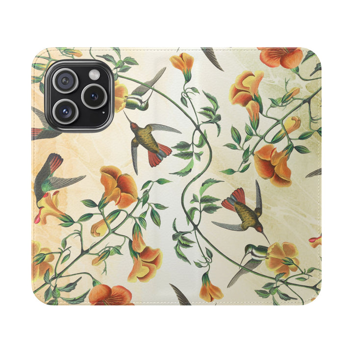 Colorful Hummingbird Flip Cases, Floral iPhone Wallet, Nature Phone Protection, Gifts for Her, Summer Style Accessories