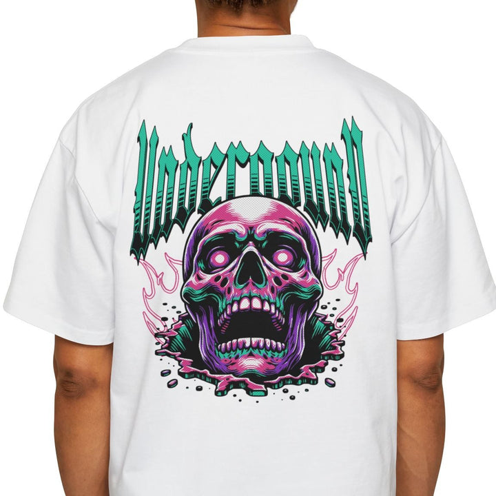 Men's Heavy Oversized Tee - Edgy Skull Graphic T-Shirt for Casual Wear
