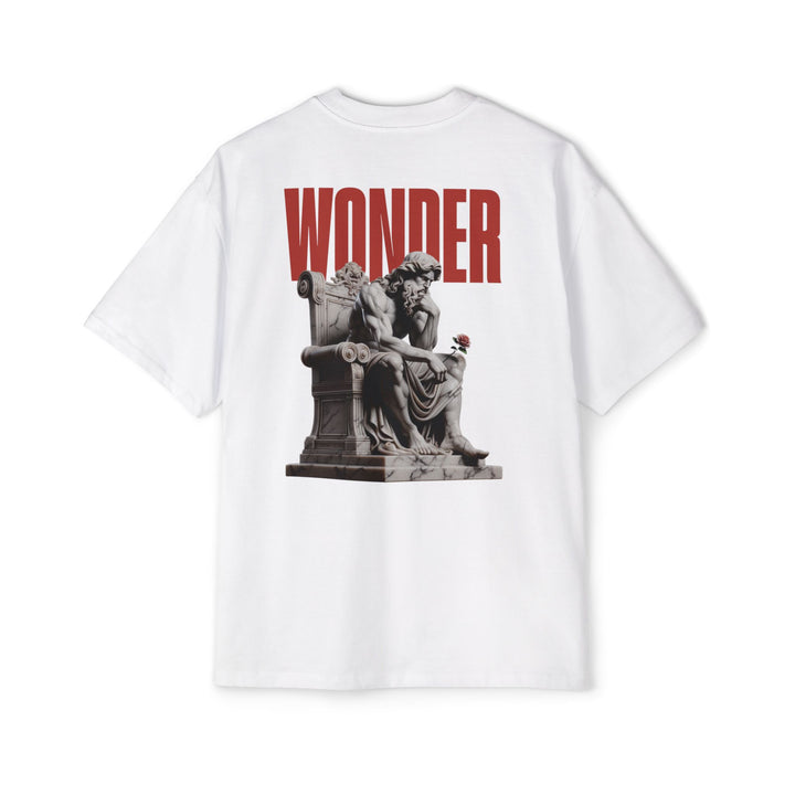 Men's Heavy Oversized Tee - Bold 'WONDER' Graphic Tee for Casual Style