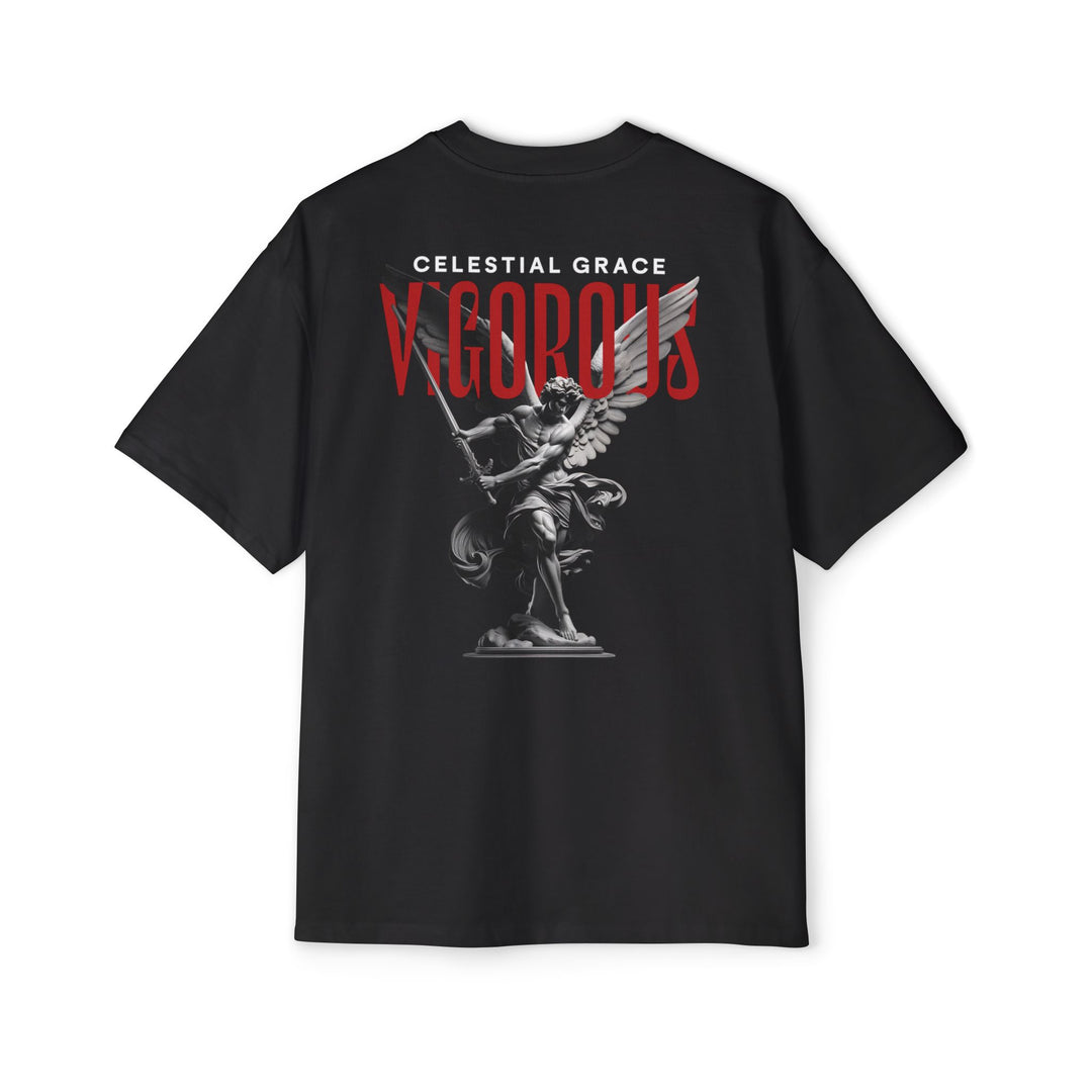 Celestial Grace Oversized Tee - Men's Graphic T-Shirt for Bold Style
