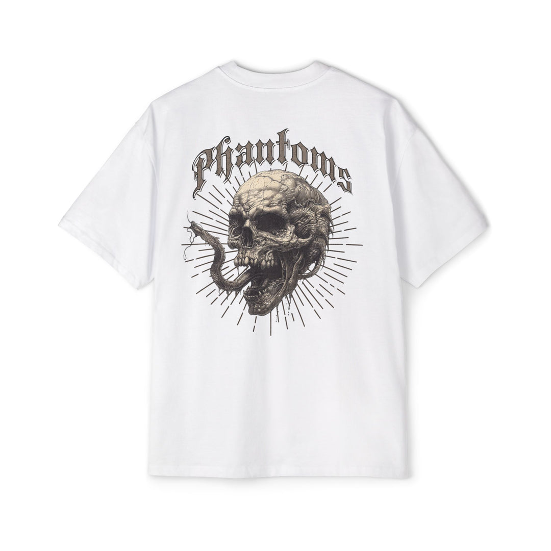 Men's Heavy Oversized Tee with Skull Design - Edgy Streetwear for Casual Fashion