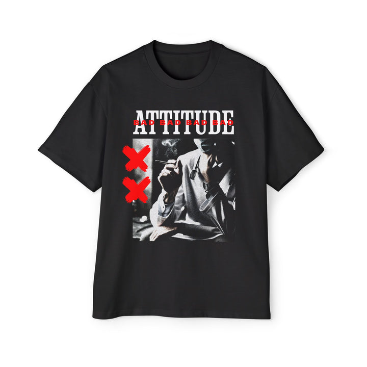 Men's Heavy Oversized Tee - 'ATTITUDE' Graphic Tee