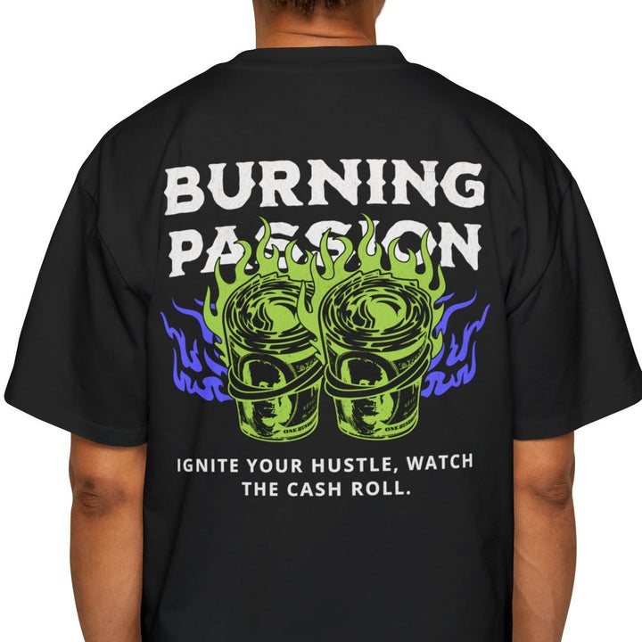 Men's Heavy Oversized Tee - Burning Passion Graphic Tee