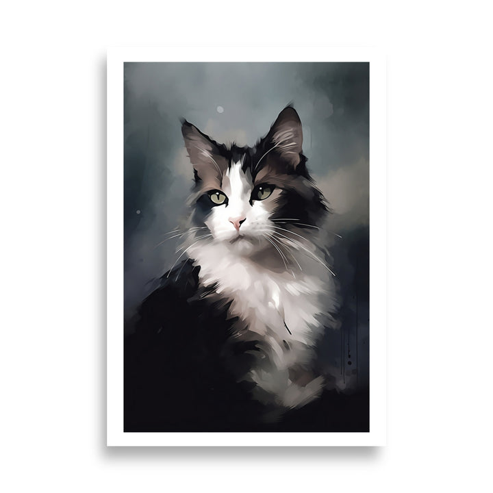 Mystical Cat Poster in Monochrome