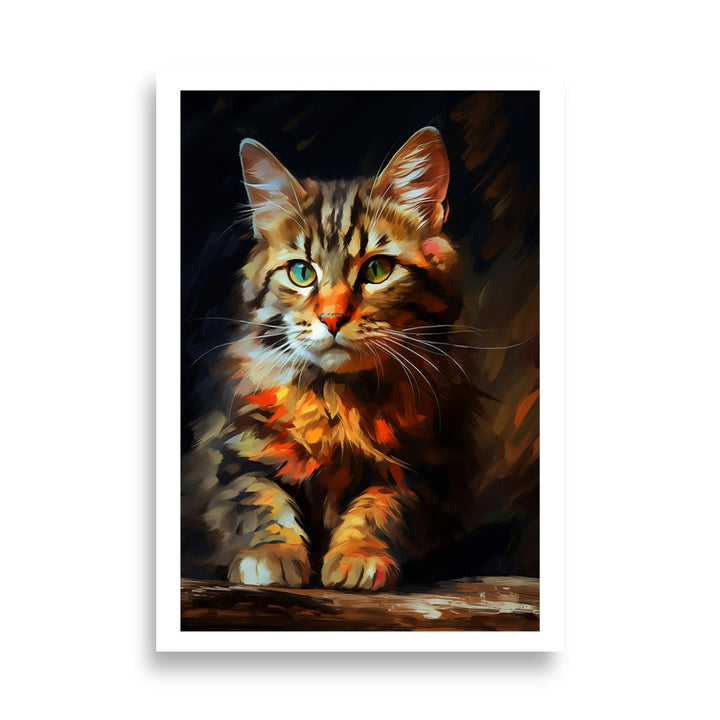 Vibrant Feline Cat Gaze Poster