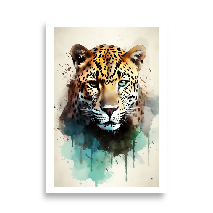 Mesmeric Jaguar Watercolor Poster