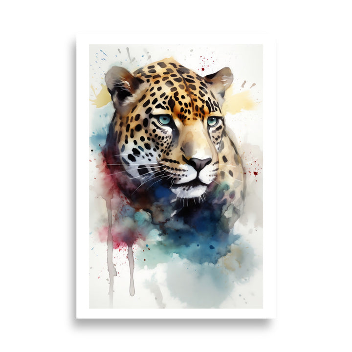 Watercolor Jaguar Gaze Poster