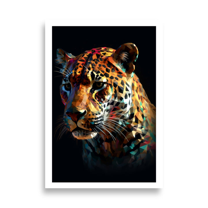 Geometric Jaguar Art Poster