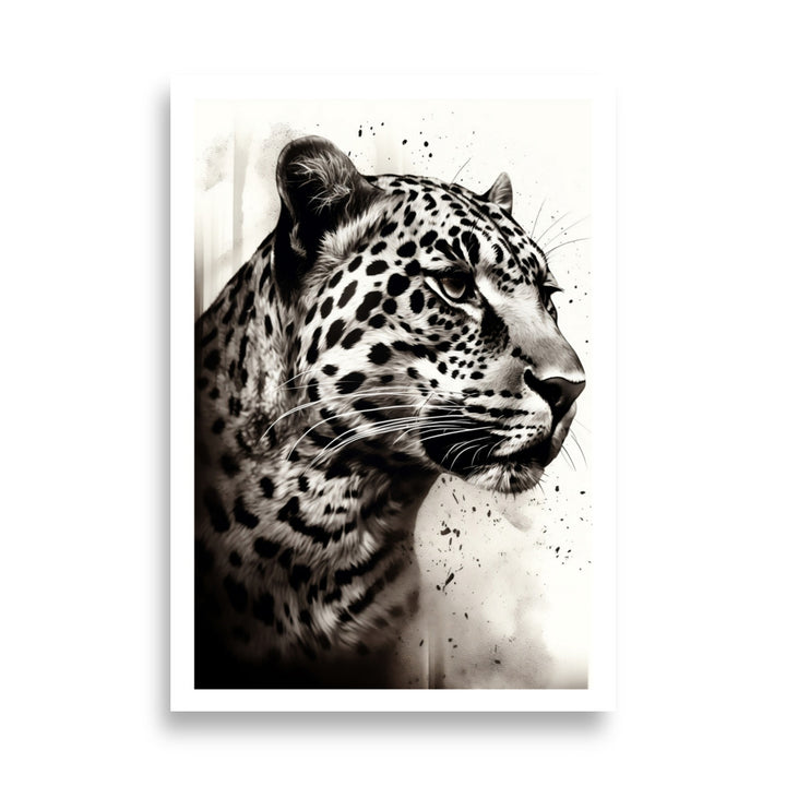 Jaguar's Majestic Black and White Poster