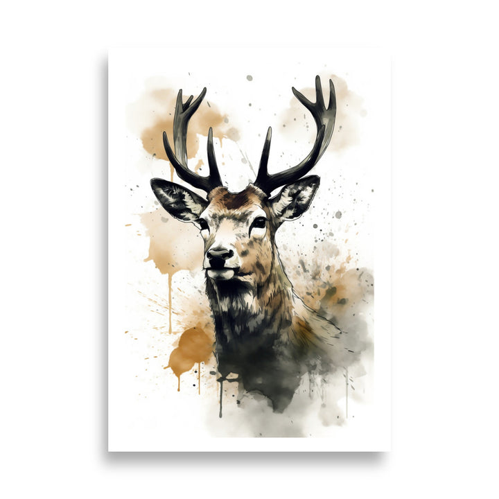 Intense Deer Poster Gaze