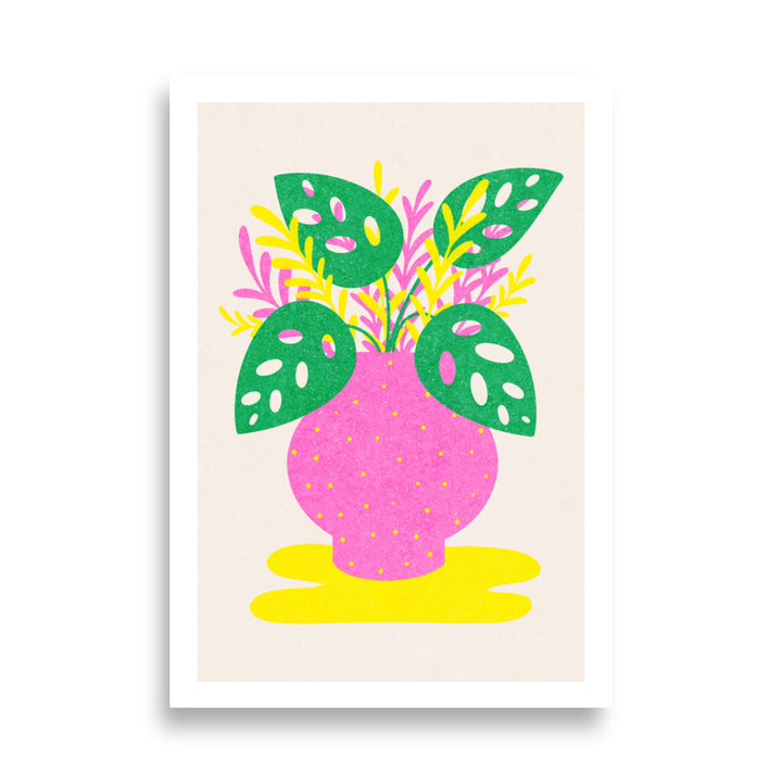 Tropical Leaves Vase Poster