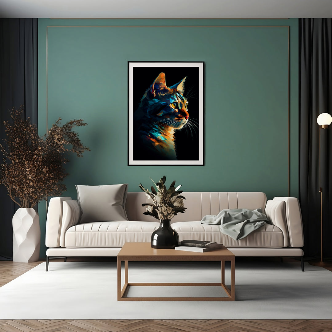 Geometric Cat Poster