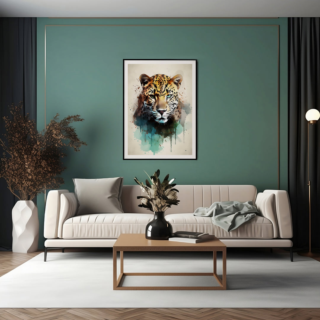 Mesmeric Jaguar Watercolor Poster