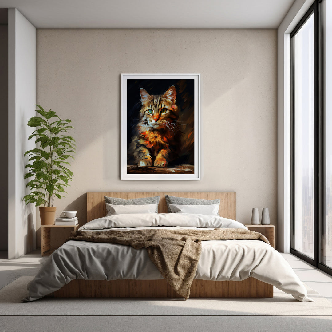 Vibrant Feline Cat Gaze Poster