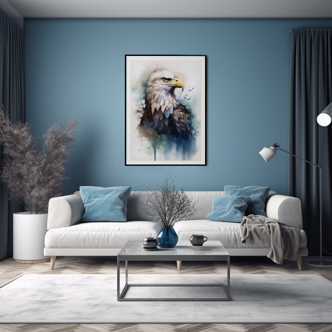 Ethereal Eagle Watercolor Poster