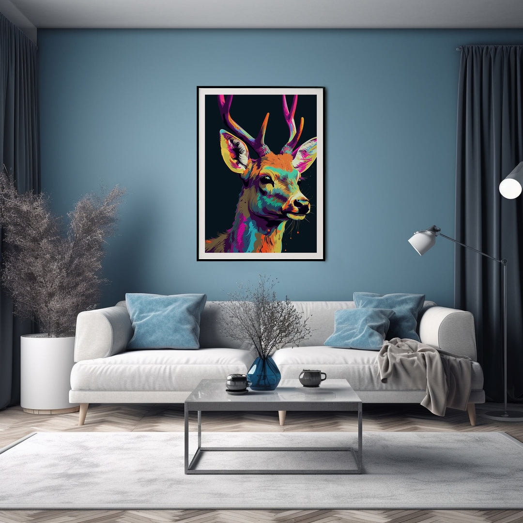 Vibrant Deer Poster Artwork