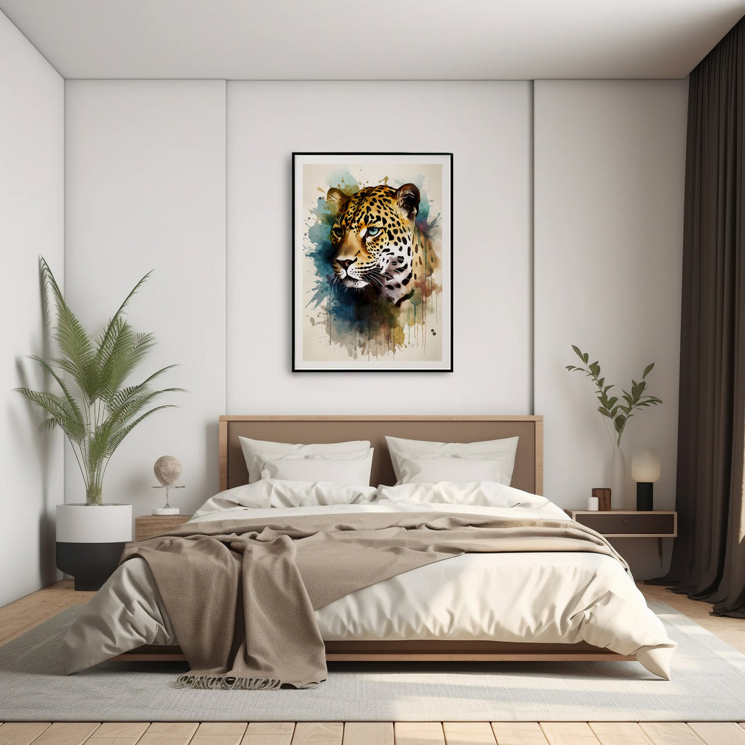 Mesmerizing Jaguar Watercolor Poster