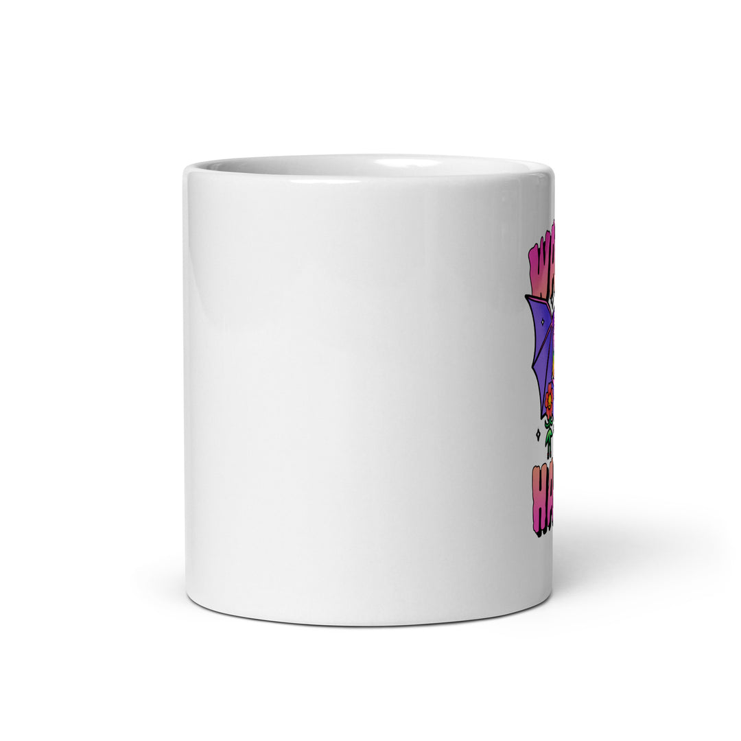 White glossy mug