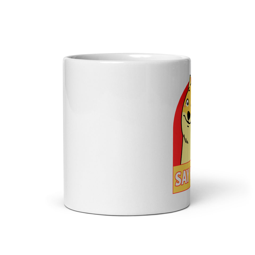 White glossy mug