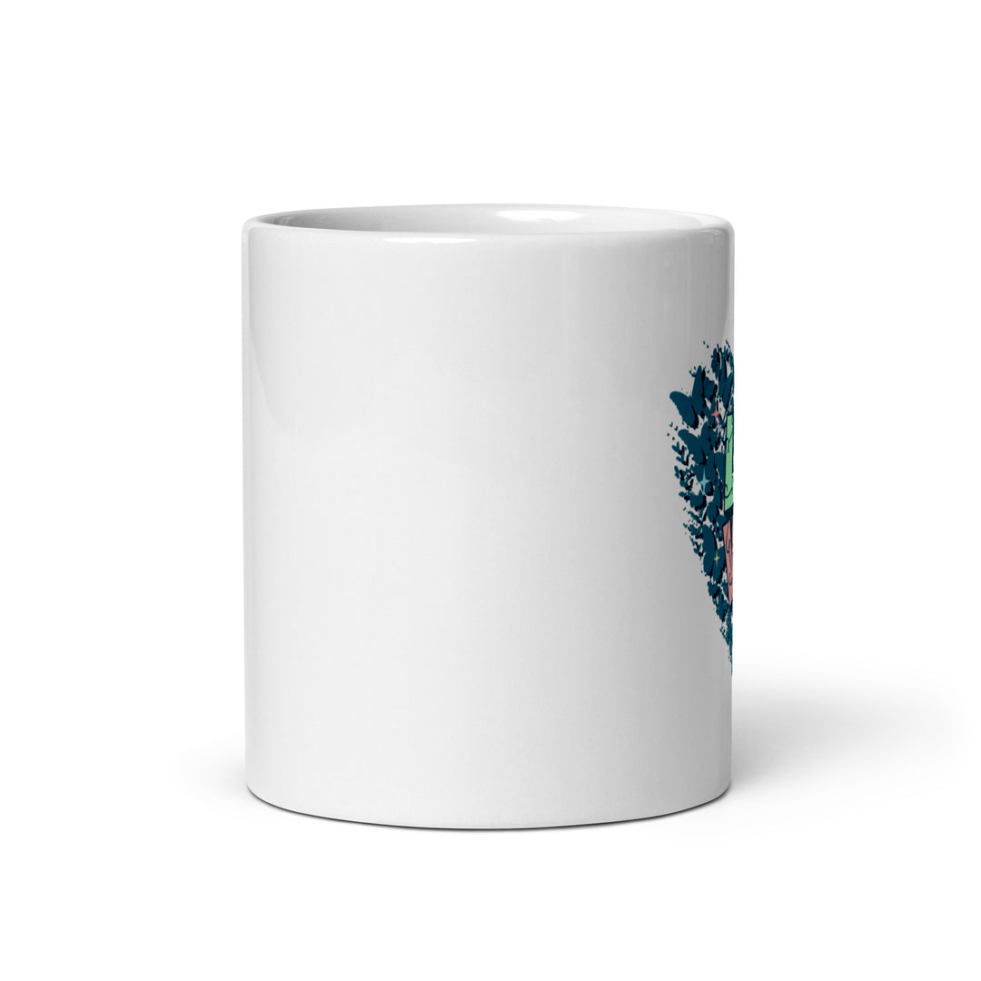 White glossy mug