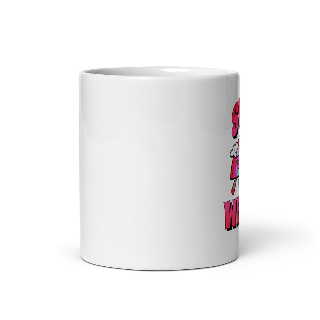 White glossy mug