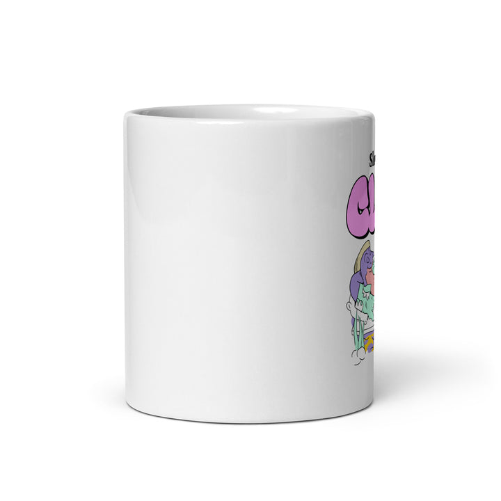 White glossy mug