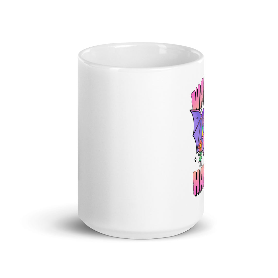 White glossy mug