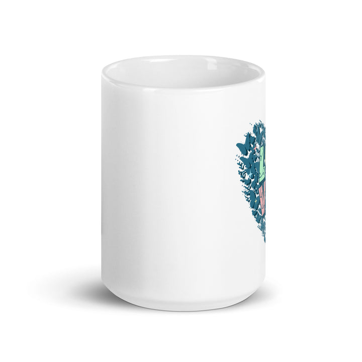 White glossy mug