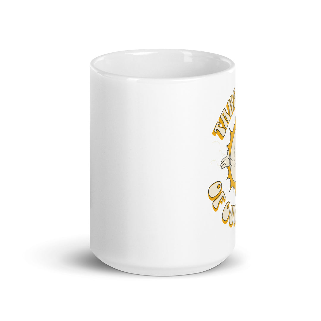 White glossy mug