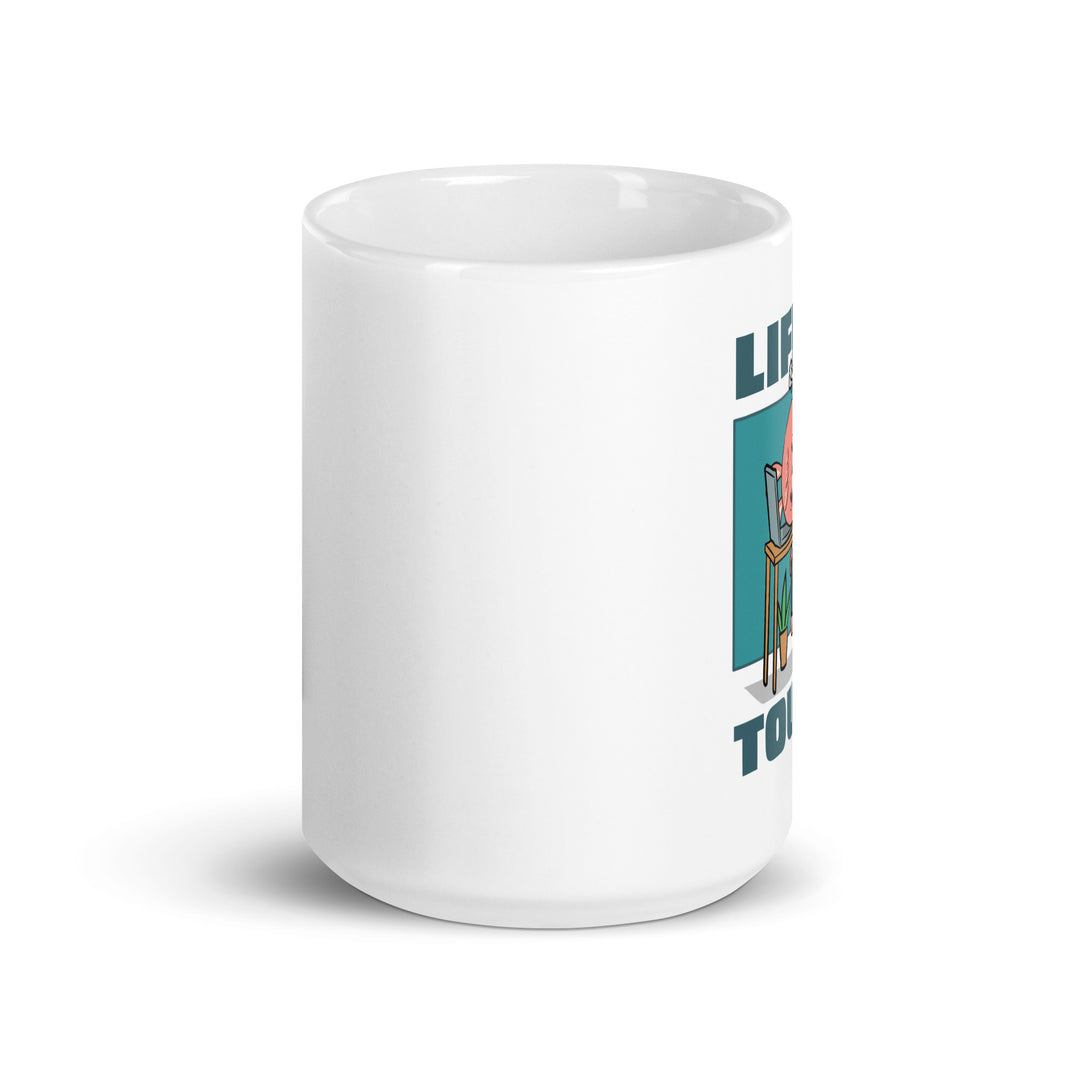 White glossy mug