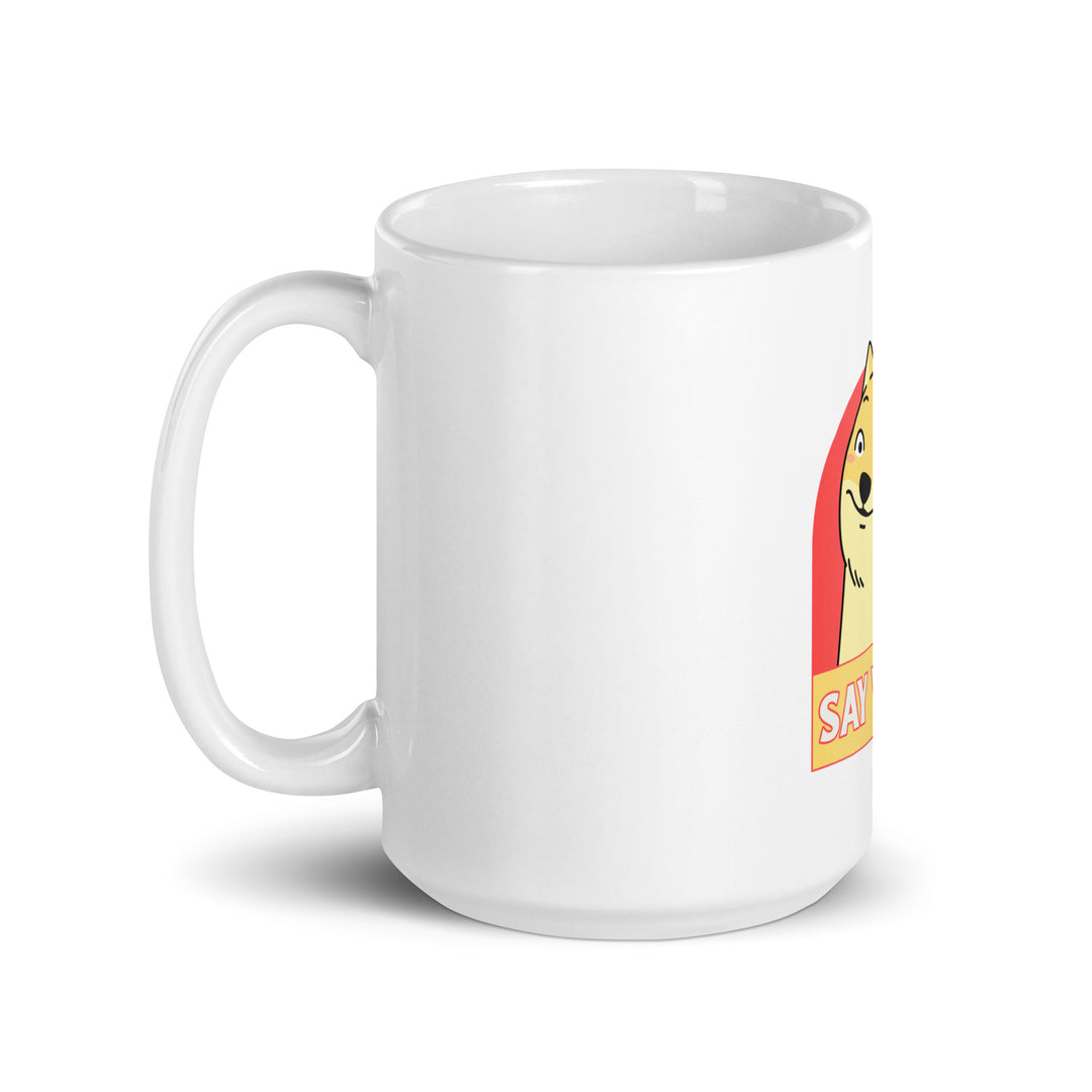 White glossy mug